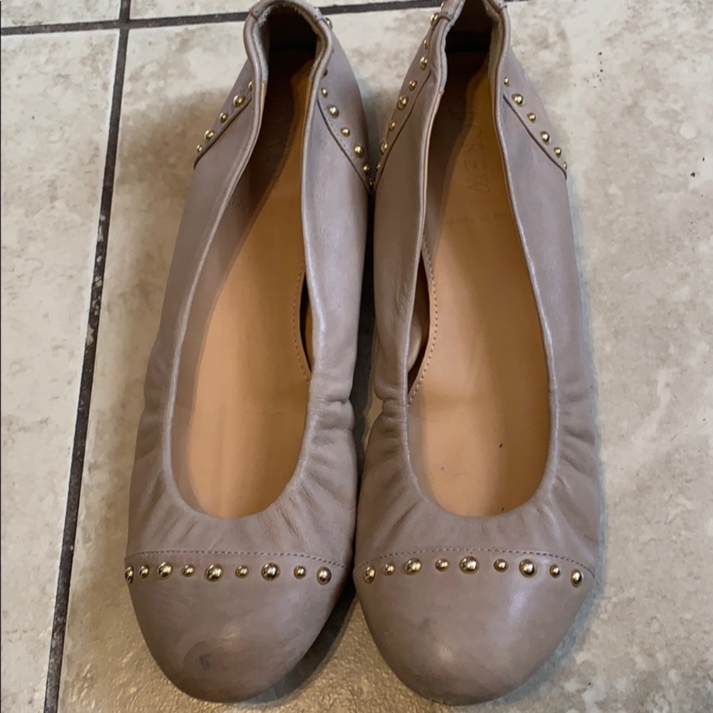 J Crew taupe studded flat Shoes